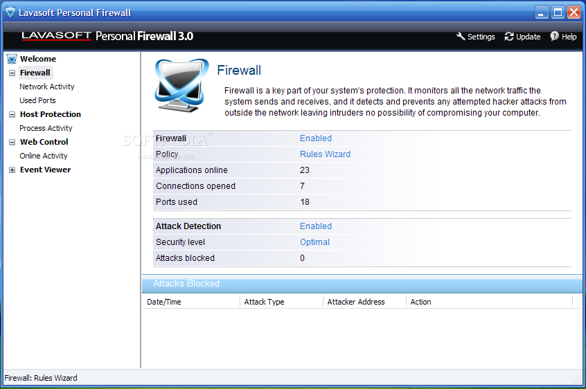  Lavasoft Personal Firewall 3.0   