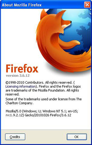   Mozilla Firefox 3.6.12   