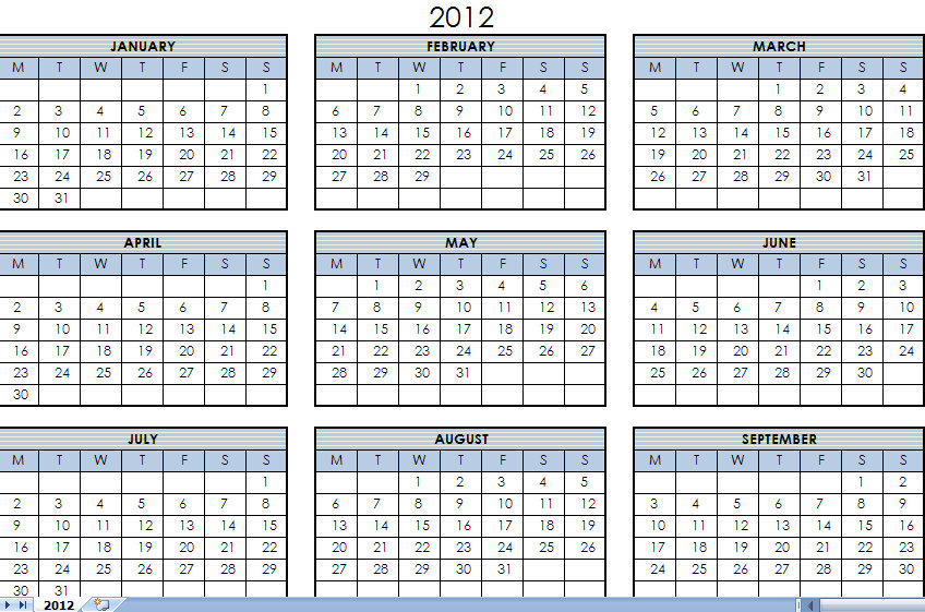 2012 Calendars Templates 2012 Calendars