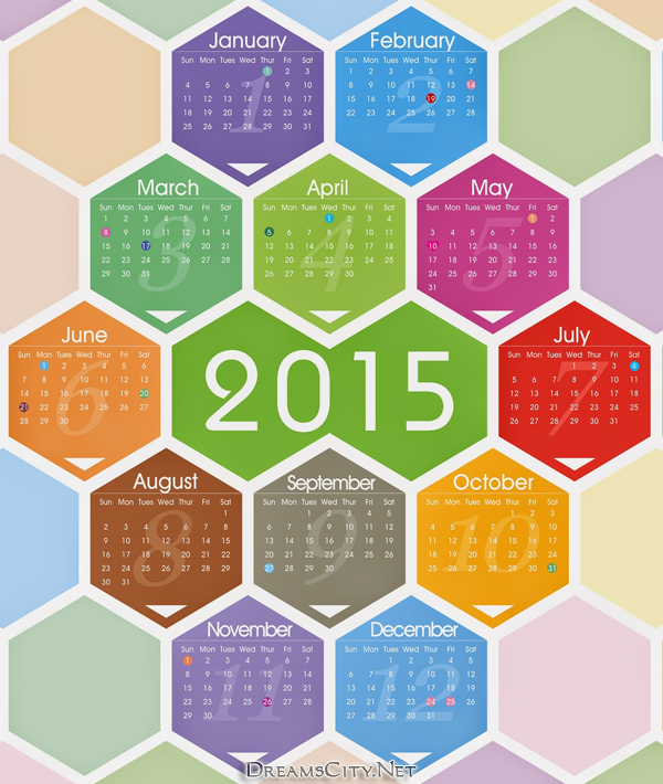 تقويم السنة الجديدة 2015